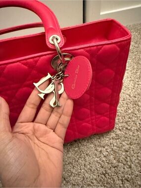 Dior Fuschia pink Lady Dior quilted bag in lambskin leather